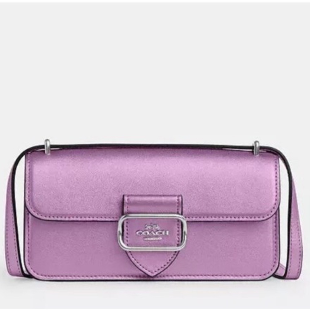 Coach Morgan crossbody bag metallic silver/metal